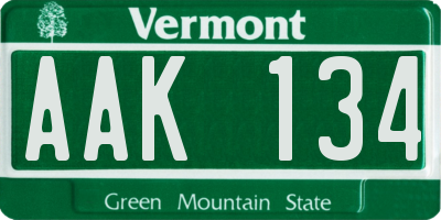 VT license plate AAK134