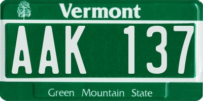 VT license plate AAK137