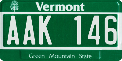 VT license plate AAK146