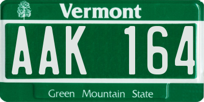 VT license plate AAK164