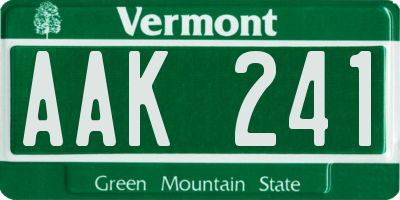 VT license plate AAK241