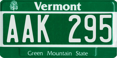 VT license plate AAK295