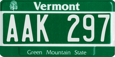 VT license plate AAK297