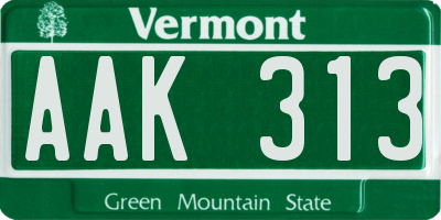 VT license plate AAK313