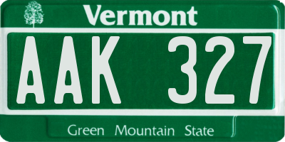 VT license plate AAK327