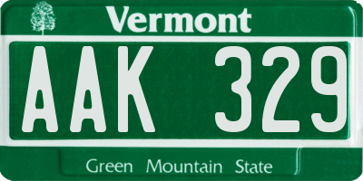 VT license plate AAK329