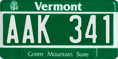 VT license plate AAK341