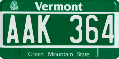 VT license plate AAK364