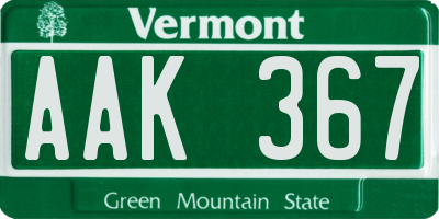 VT license plate AAK367