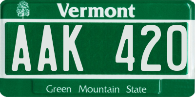 VT license plate AAK420