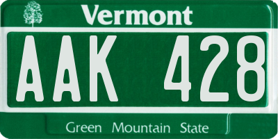 VT license plate AAK428