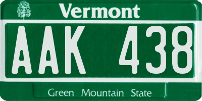 VT license plate AAK438