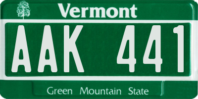 VT license plate AAK441