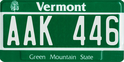 VT license plate AAK446