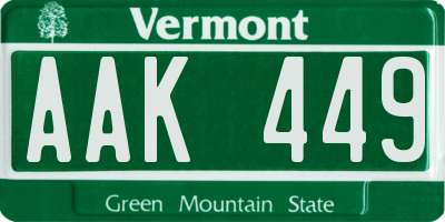 VT license plate AAK449