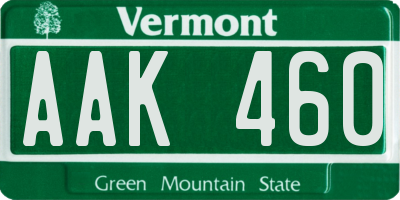 VT license plate AAK460