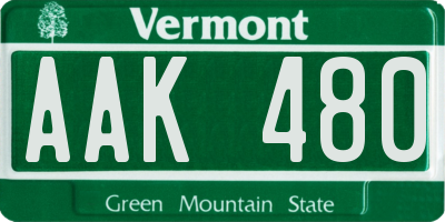 VT license plate AAK480