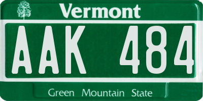 VT license plate AAK484