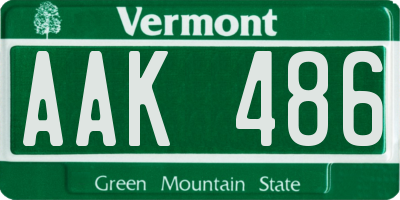 VT license plate AAK486