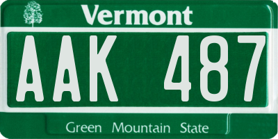 VT license plate AAK487