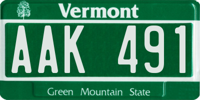 VT license plate AAK491