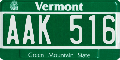 VT license plate AAK516