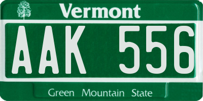 VT license plate AAK556