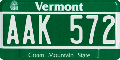 VT license plate AAK572