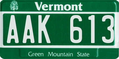 VT license plate AAK613