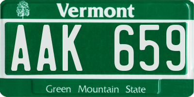 VT license plate AAK659