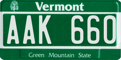 VT license plate AAK660