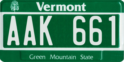 VT license plate AAK661