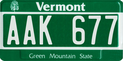 VT license plate AAK677