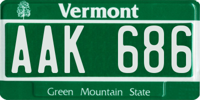 VT license plate AAK686