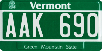 VT license plate AAK690