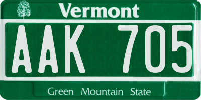 VT license plate AAK705