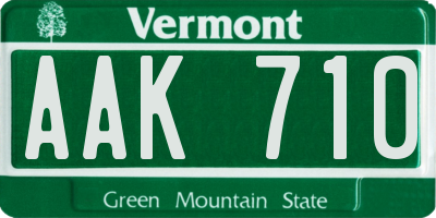 VT license plate AAK710