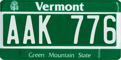 VT license plate AAK776