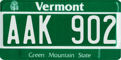 VT license plate AAK902