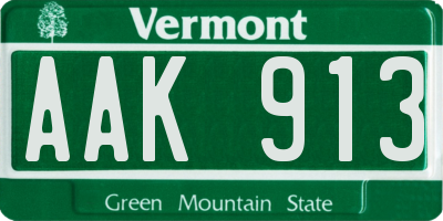 VT license plate AAK913
