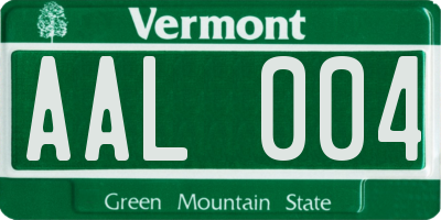 VT license plate AAL004