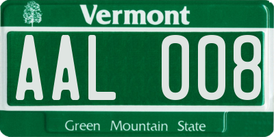 VT license plate AAL008