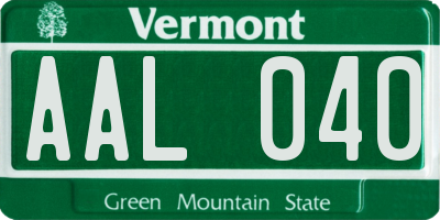 VT license plate AAL040