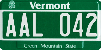 VT license plate AAL042