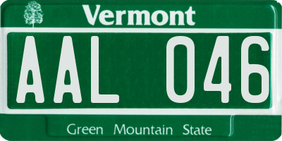 VT license plate AAL046