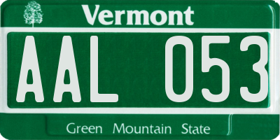 VT license plate AAL053