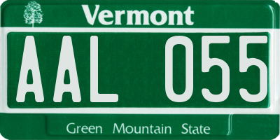 VT license plate AAL055