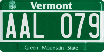 VT license plate AAL079