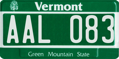 VT license plate AAL083