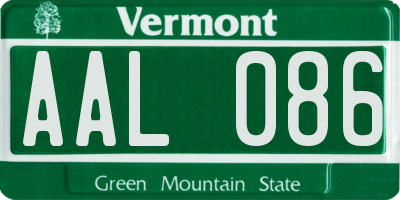 VT license plate AAL086